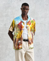 wax london men's Didcot - Watercolour Abstract Painting Short-Sleeve Shirt