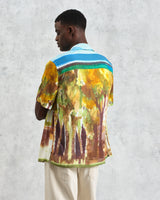 wax london men's Didcot - Watercolour Abstract Painting Short-Sleeve Shirt