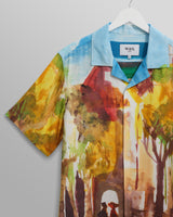 wax london men's Didcot - Watercolour Abstract Painting Short-Sleeve Shirt
