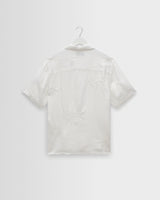 wax london men's Didcot - White Flower Embroidered Short-Sleeve Shirt