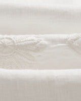 wax london men's Didcot - White Flower Embroidered Short-Sleeve Shirt