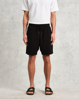 wax london men's Dudley - Black Textured Waffle Shorts