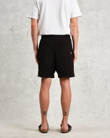 wax london men's Dudley - Black Textured Waffle Shorts