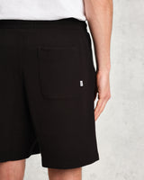 wax london men's Dudley - Black Textured Waffle Shorts
