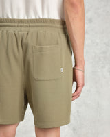 wax london men's Dudley - Khaki Textured Waffle Shorts