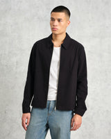 wax london men's Eldon - Black Cotton Seersucker Jacket