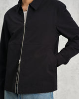 wax london men's Eldon - Black Cotton Seersucker Jacket