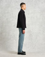 wax london men's Eldon - Black Cotton Seersucker Jacket