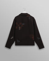 wax london men's Eldon - Black Doodle Embroidered Cotton Jacket