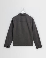 wax london men's Eldon - Dark Navy And Ecru Double-Faced Stripe Cotton Jacket
