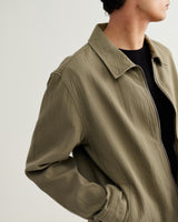wax london men's Eldon - Khaki Crinkle Cotton-Linen Jacket