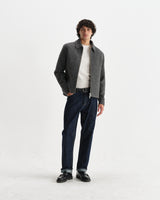wax london men's Eldon - Mid Grey Boiled Italian Wool Jacket