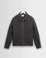 wax london men's Eldon - Mid Grey Boiled Wool Jacket