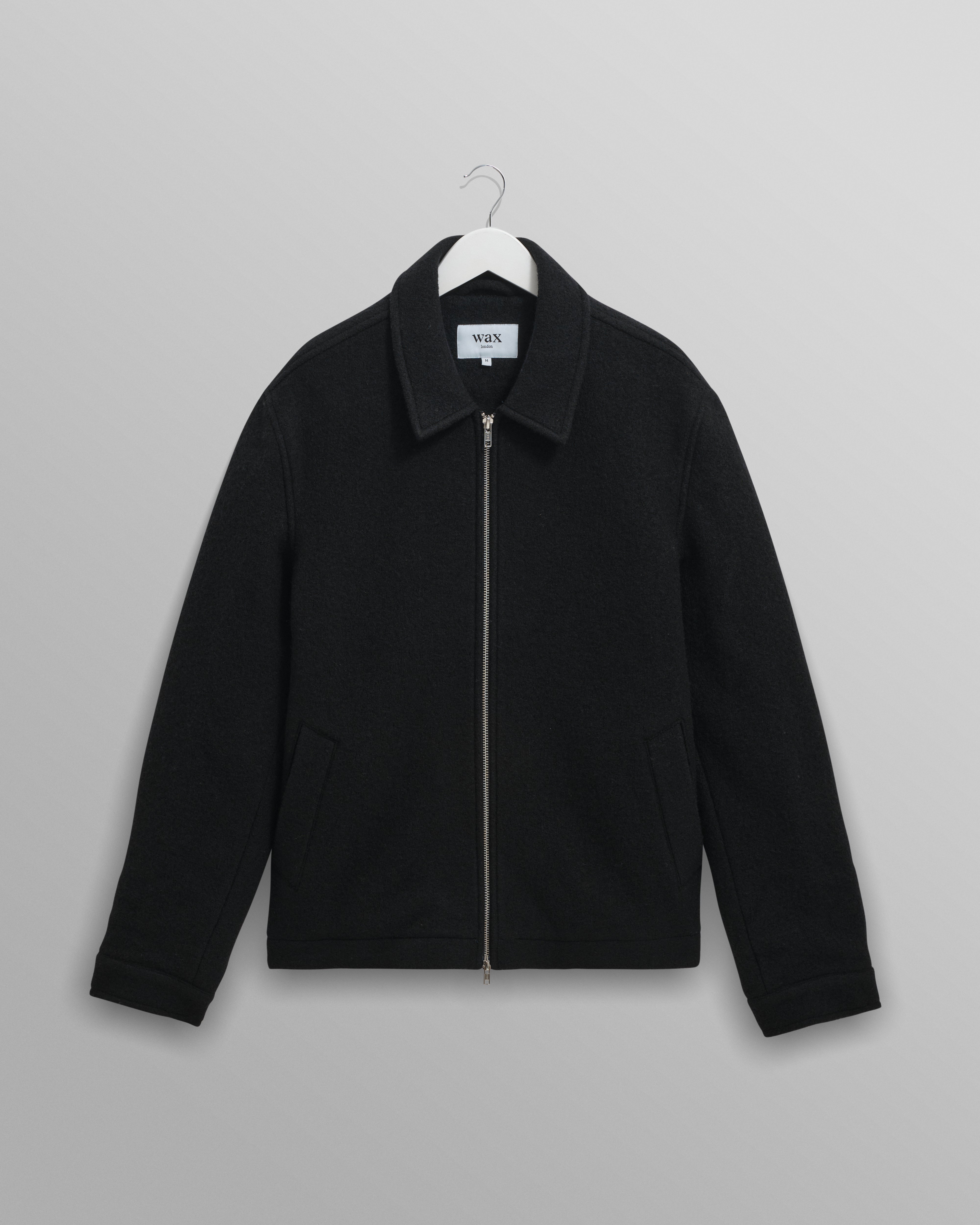 wax london men's Eldon - Midnight Navy Boiled Wool Jacket
