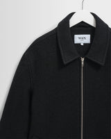 wax london men's Eldon - Midnight Navy Boiled Wool Jacket