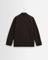 wax london men's Fairfax - Dark Brown Technical Canvas Field Jacket