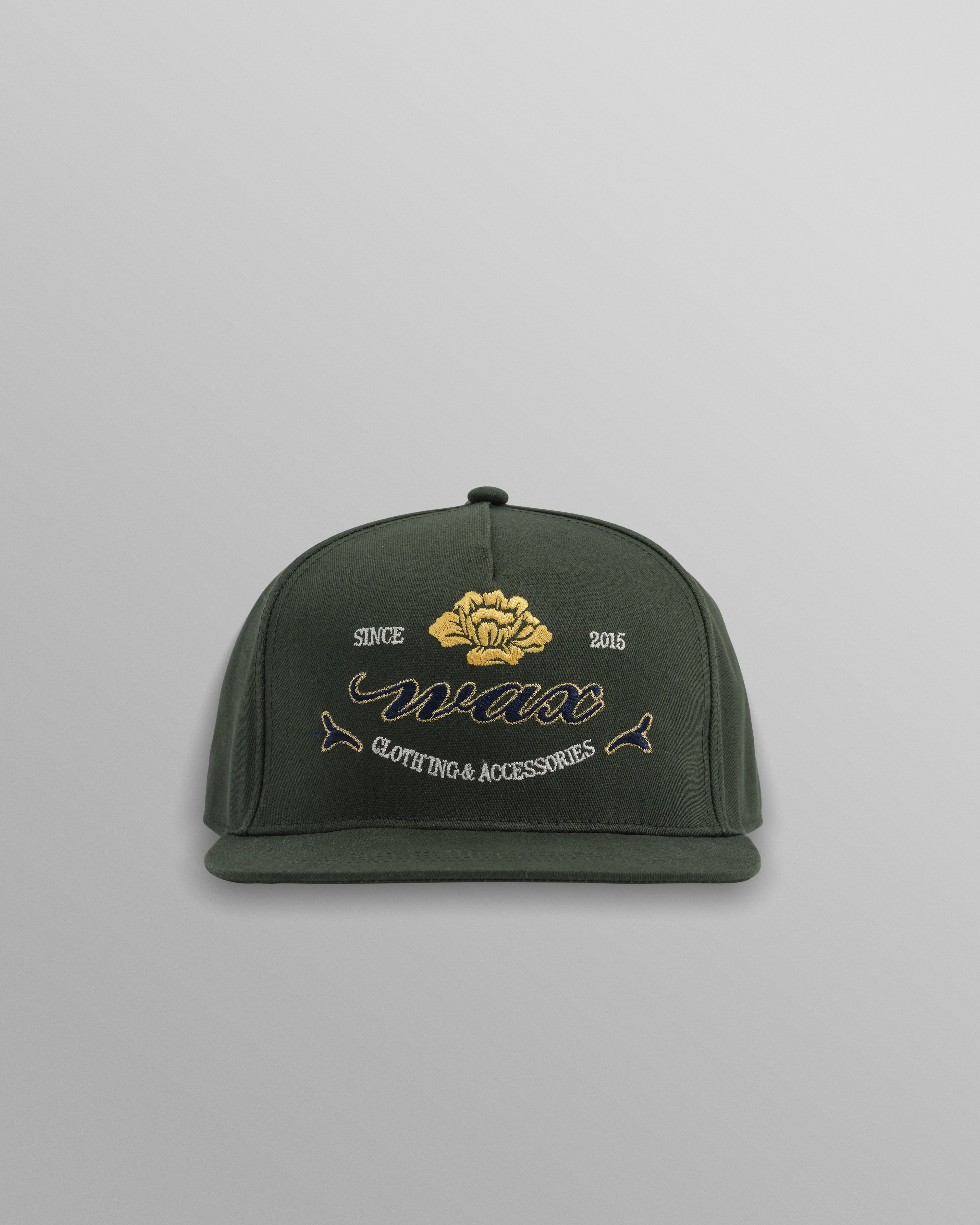 wax london men's Farrell - Dark Green Cotton Trucker Cap