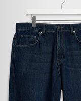 wax london men's Felix - Dark Vintage Blue Wash Loose Fit Denim Jeans