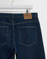 wax london men's Felix - Dark Vintage Blue Wash Loose Fit Denim Jeans