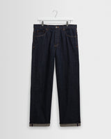 wax london men's Felix - Rinse Wash Japanese Selvedge Loose Fit Denim Jeans