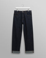 wax london men's Felix - Rinse Wash Selvedge Loose Fit Denim Jeans