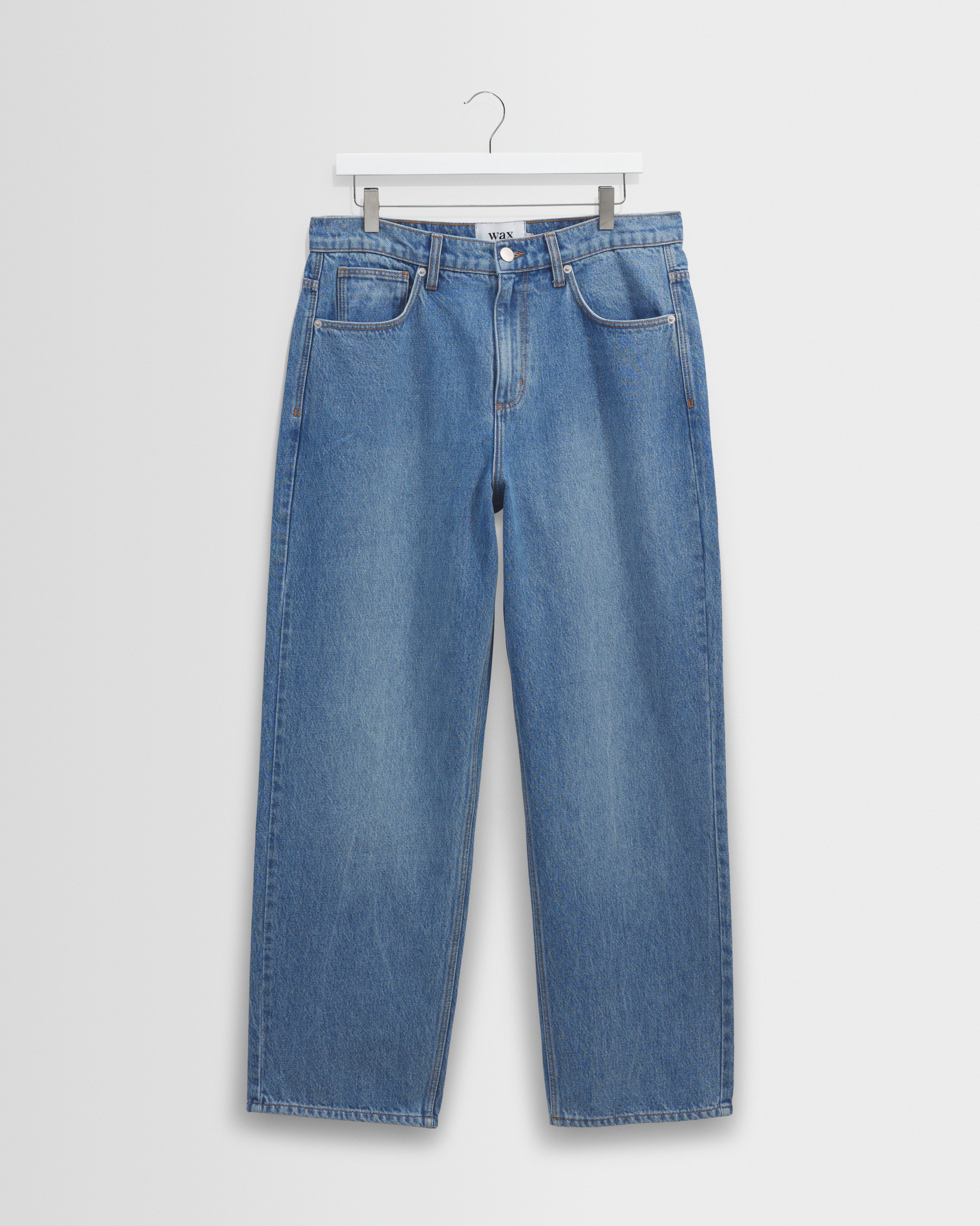 Men's Vintage Blue Loose Fit Denim Jeans | Wax London