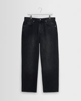 wax london men's Felix - Washed Vintage Black Loose Fit Denim Jeans