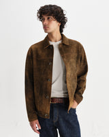 wax london men's Fen - Tonal Brown Suede Jacket