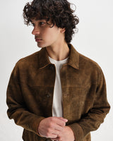 wax london men's Fen - Tonal Brown Suede Jacket