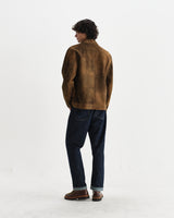 wax london men's Fen - Tonal Brown Suede Jacket