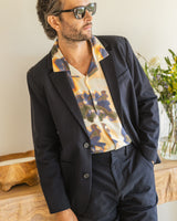 wax london men's Fintry - Black Seersucker Blazer