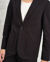 wax london men's Fintry - Black Seersucker Blazer