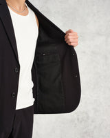 wax london men's Fintry - Black Seersucker Blazer