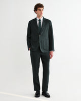 wax london men's Fintry - Dark Green Linen Single-Breasted Blazer