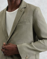 wax london men's Fintry - Khaki Linen Blazer