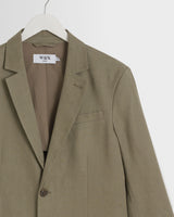 wax london men's Fintry - Khaki Linen Single-Breasted Blazer
