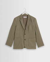 wax london men's Fintry - Khaki Linen Single-Breasted Blazer