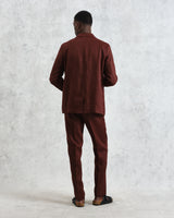 wax london men's Fintry - Merlot Linen Blazer