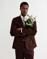 Fintry - Merlot Linen Single-Breasted Blazer
