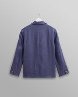 wax london men's Fintry - Mid-Blue Linen Blazer