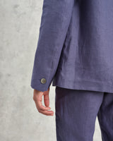 wax london men's Fintry - Mid-Blue Linen Blazer