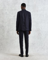 wax london men's Fintry - Midnight Navy Linen Blazer