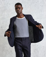 wax london men's Fintry - Midnight Navy Linen Blazer