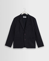 wax london men's Fintry - Navy Linen Single-Breasted Blazer