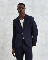 wax london men's Fintry - Navy Seersucker Blazer