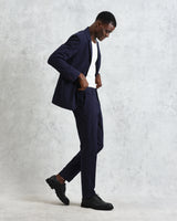 wax london men's Fintry - Navy Seersucker Blazer