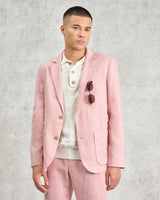 wax london men's Fintry - Pale Pink Linen Blazer