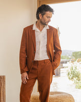 wax london men's Fintry - Rust Linen Blazer
