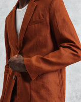 wax london men's Fintry - Rust Linen Blazer