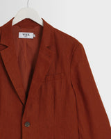 wax london men's Fintry - Rust Linen Single-Breasted Blazer